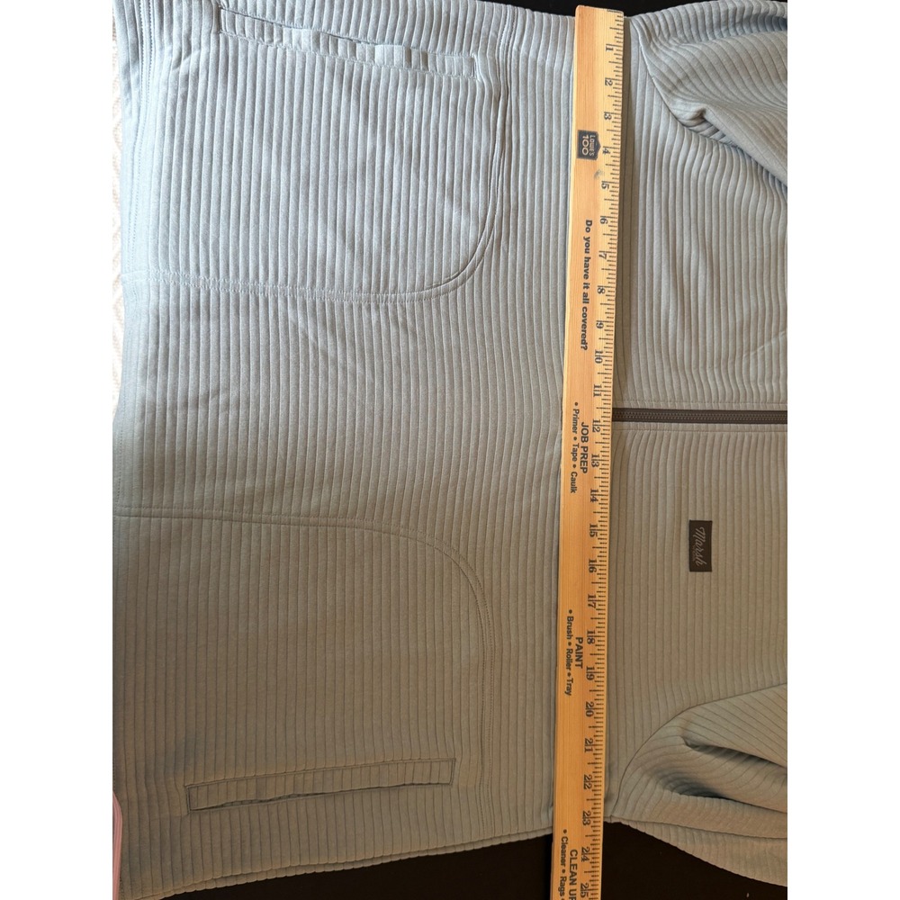 Marsh Wear Womens Ribbed Quarter Zip Pullover Light Blue Long Sleeve Top NWT XL - Picture 10 of 11